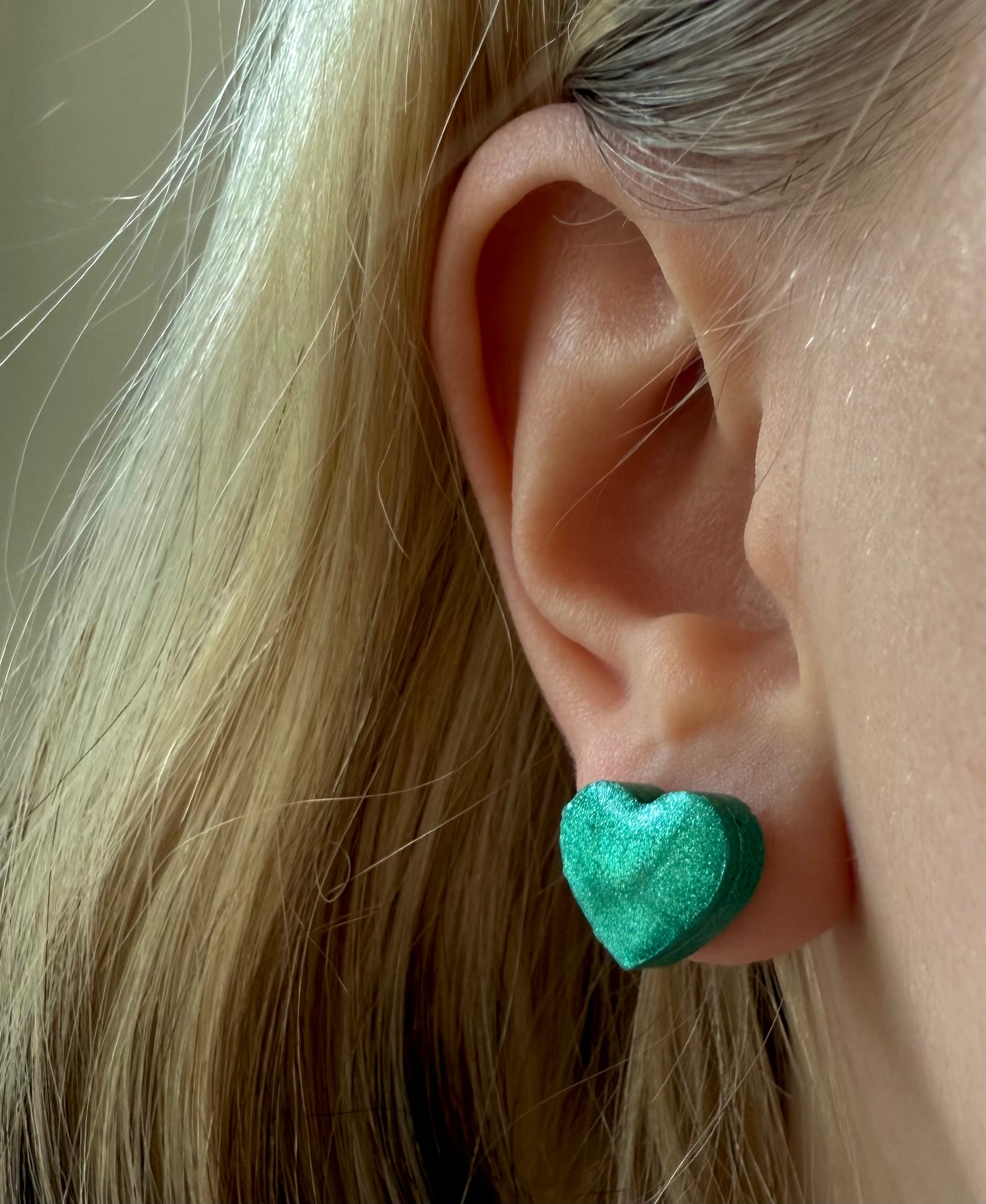 Emerald Green Heart Earrings